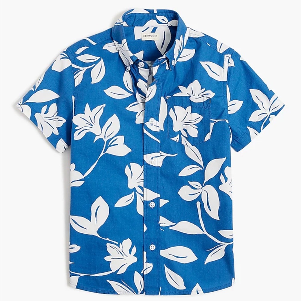 J. Crew Boys Blue Floral Shirt 2T